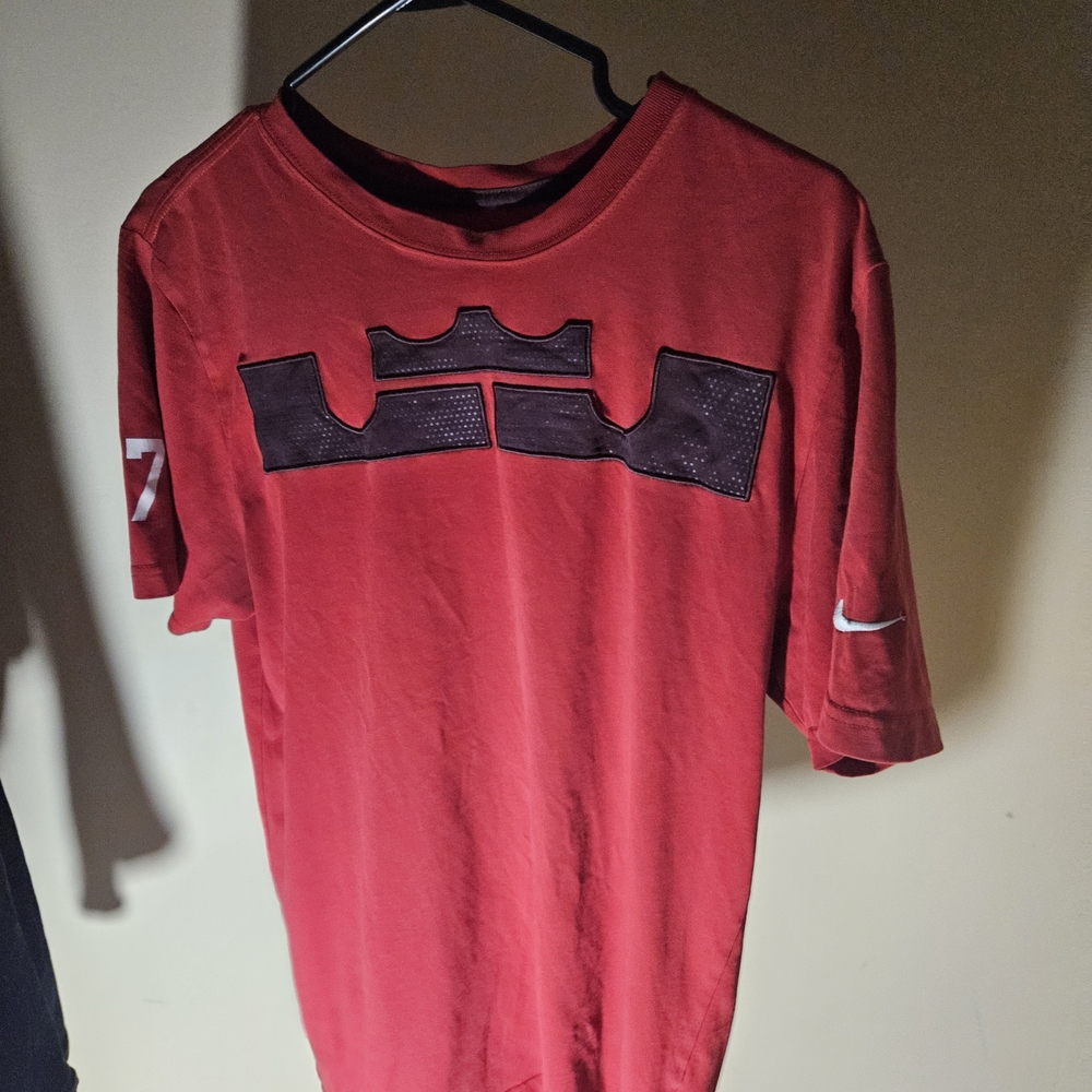 Jordan Red and Black Men's Short Sleeve Lebron Shirt